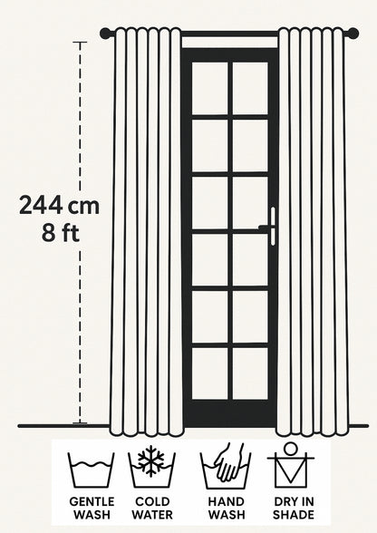 White Floral Bengal Hand Embroidery Semi Sheer Curtain