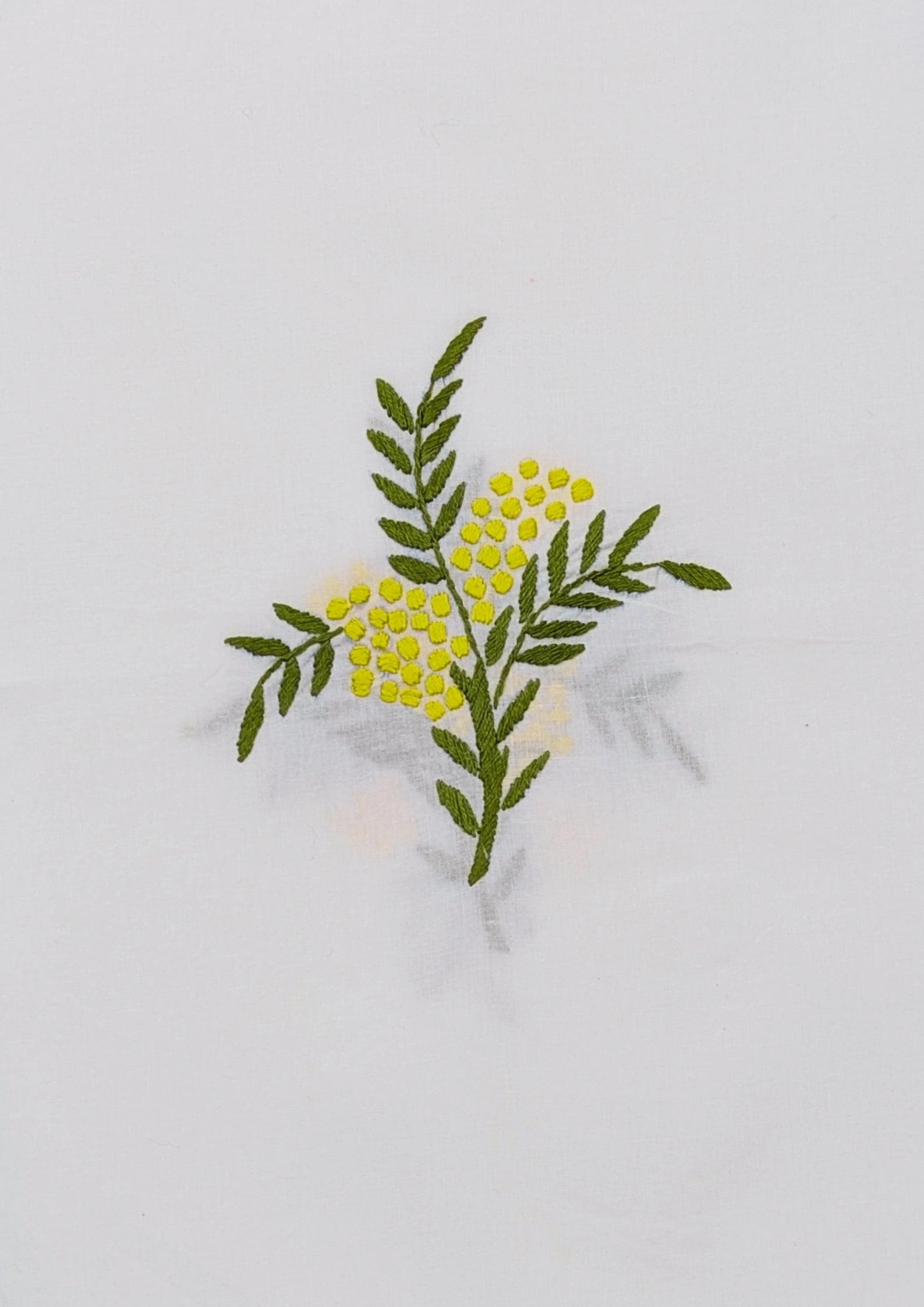 White Floral Bengal Hand Embroidery Semi Sheer Curtain