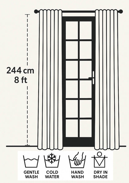 White Floral Bengal Hand Embroidery Semi Sheer Curtain