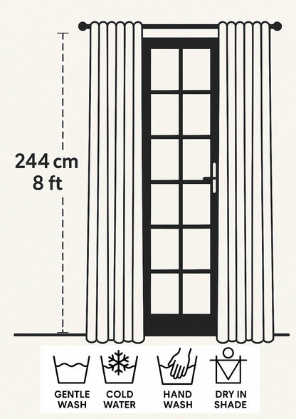 White Floral Bengal Hand Embroidery Semi Sheer Curtain