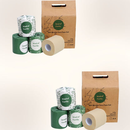 Bamboo Toilet Paper Rolls | 2 Ply, 270 Pulls Each