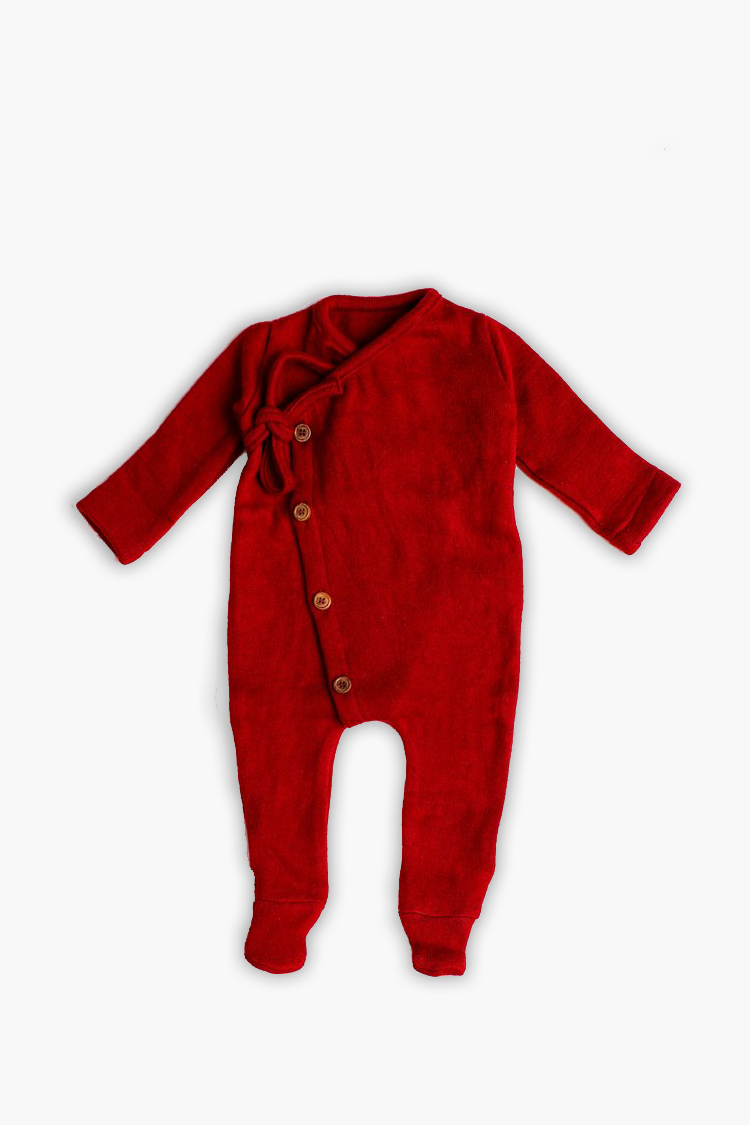 Full Onesie for Babies | Pure Wool Herbal Dyed Full Sleeved Tee