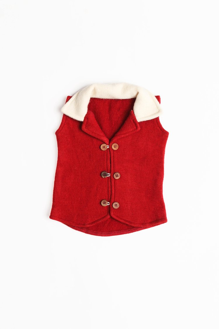 Pure Wool Waistcoat | Herbal Dyed with Schisandra for Calm & Comfort