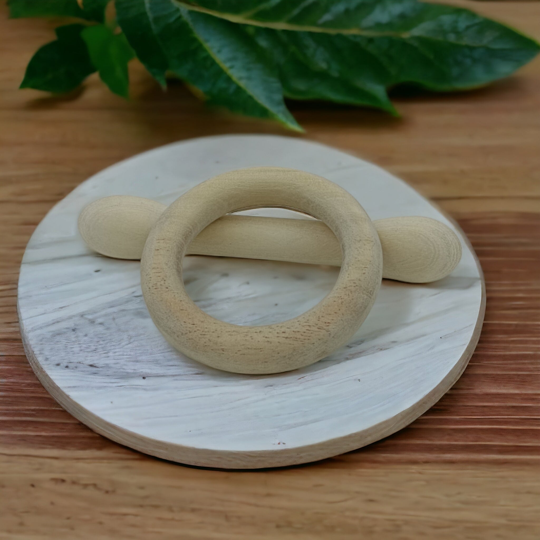 Immunity Boosting Neem Wooden Teethers of Shapes - Dumbbell & Ring