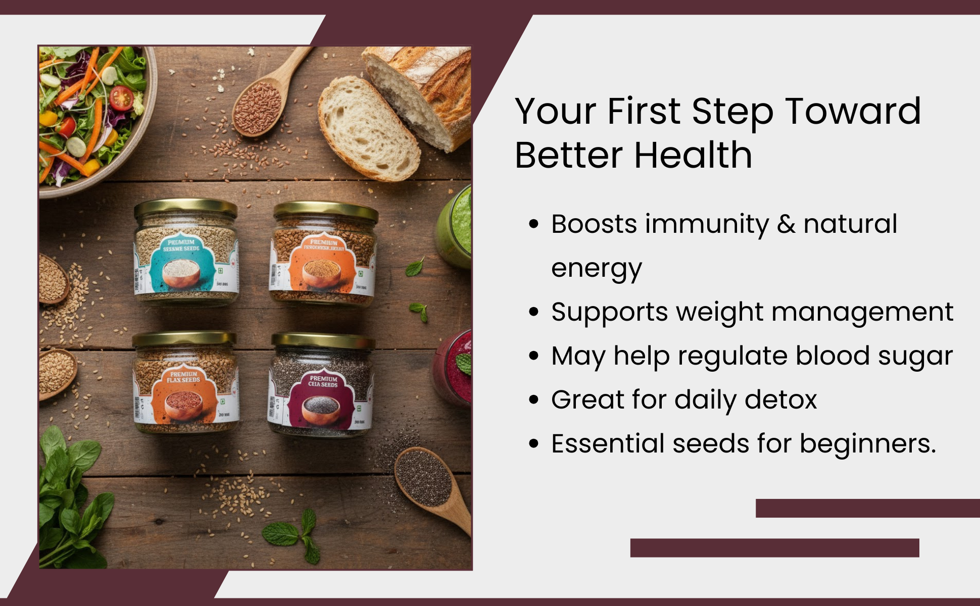 Raw Seeds Combo Pack Of 4 | Flax Sesame Chia Fenugreek