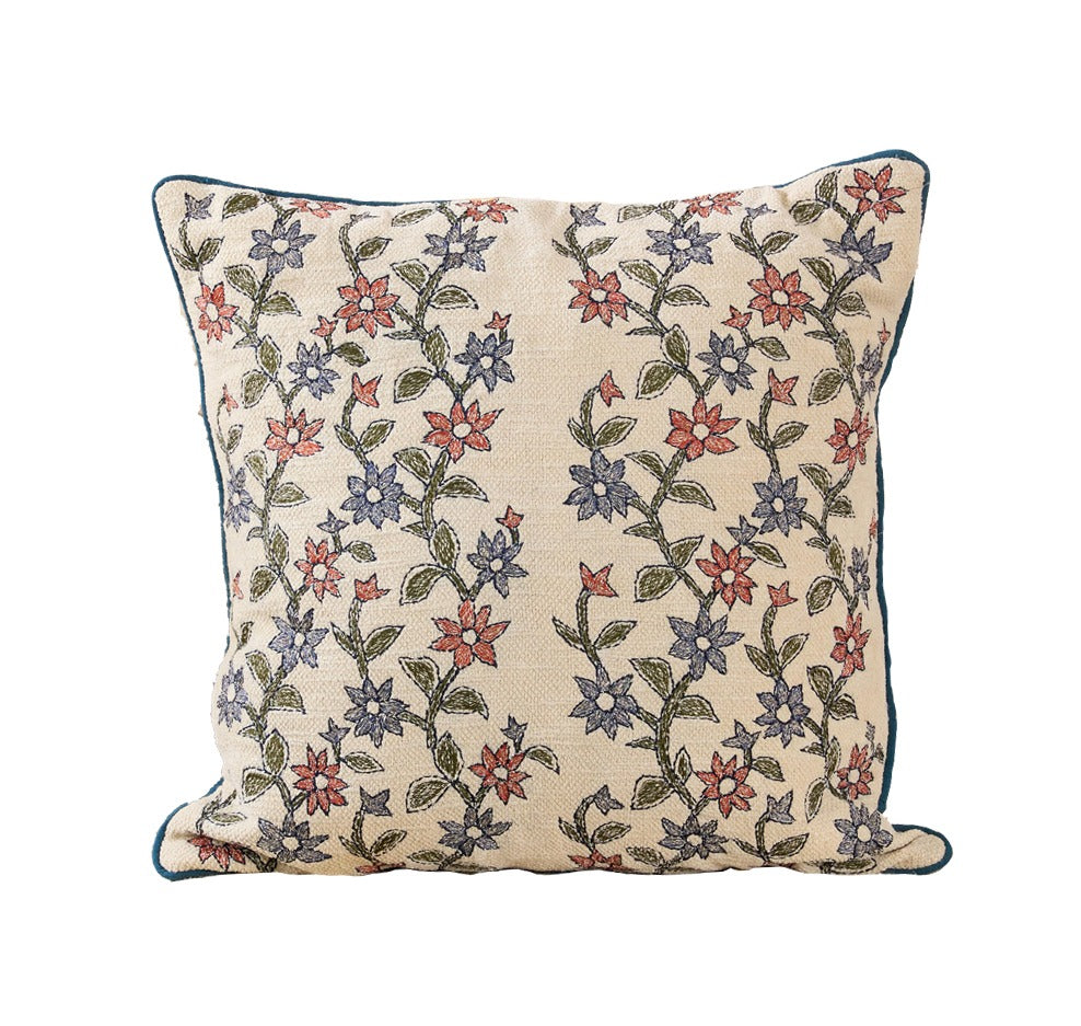 Sunny Daisy Cotton Cushion | Floral Decorative Accent Cushion