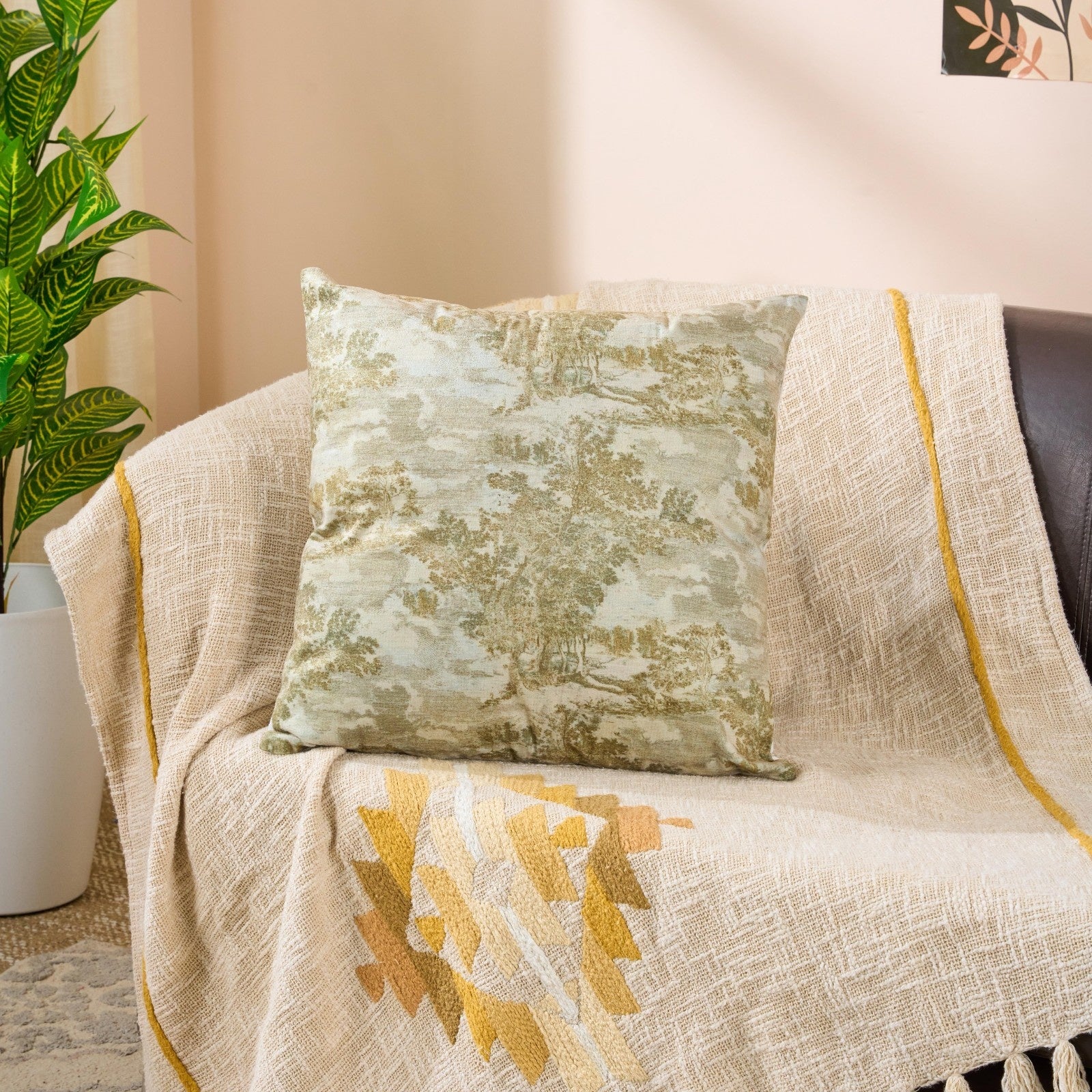 Forest Nature Touch Cushion | Eco-Inspired Decorative Accent Cushion