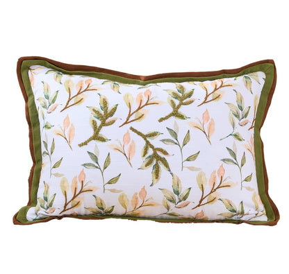 Leafy Shades Nature Charm Cushion | Botanical Decorative Accent Cushio
