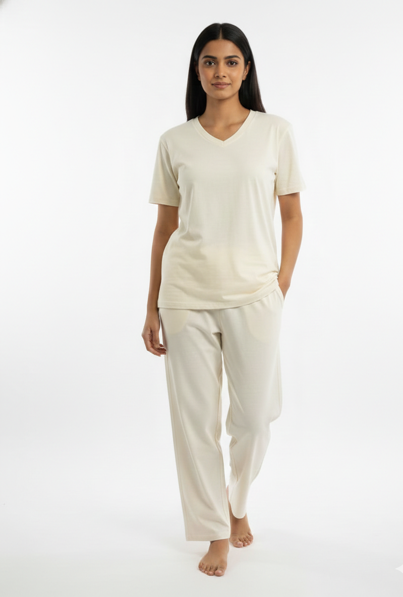 Women’s Herbal-Infused Yoga V Neck T Shirt | Breathable Activewear Tee