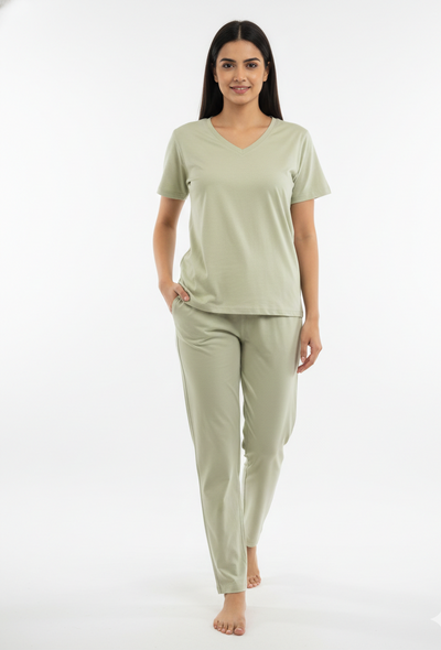 Women’s Herbal-Infused Yoga V Neck T Shirt | Breathable Activewear Tee