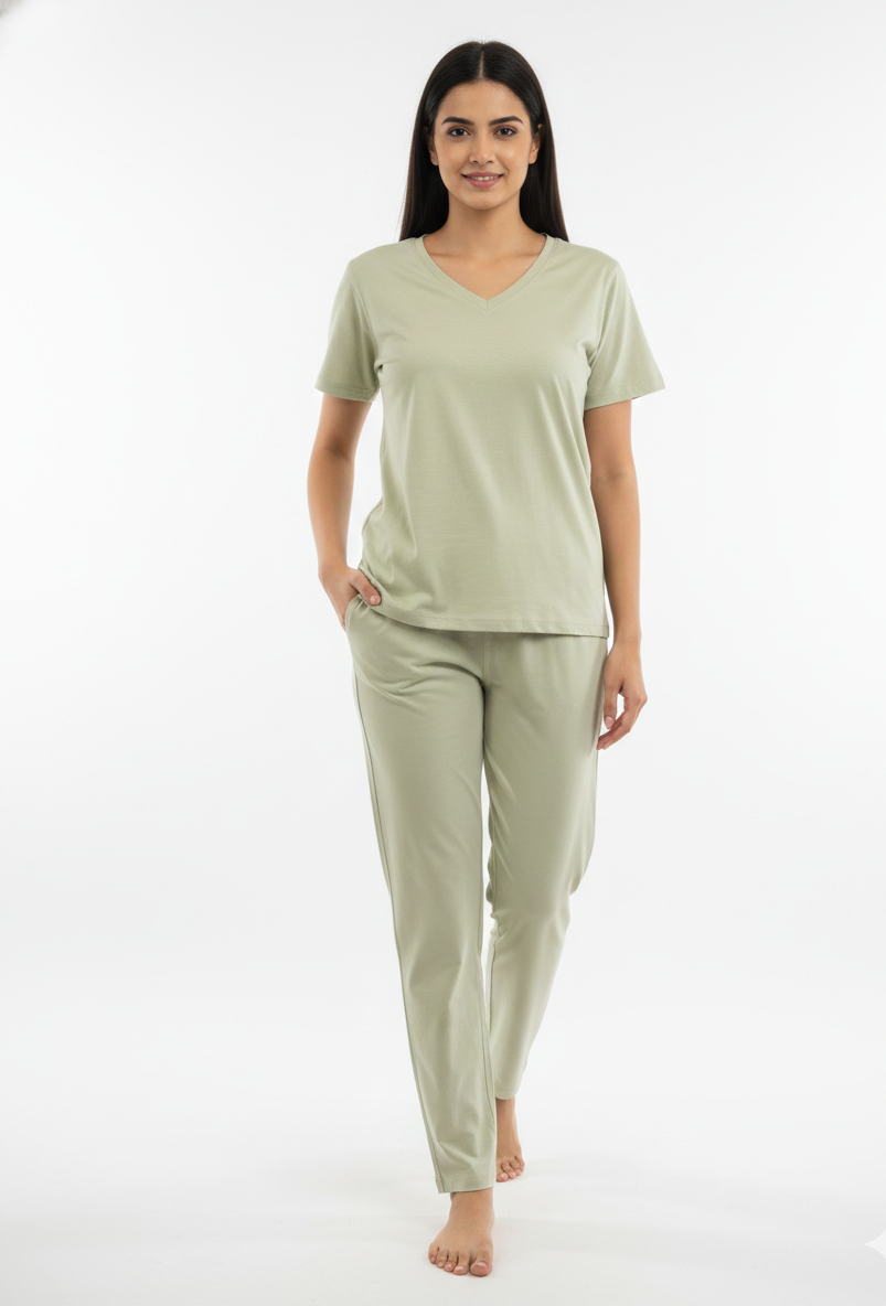 Women’s Herbal-Infused Yoga V Neck T Shirt | Breathable Activewear Tee