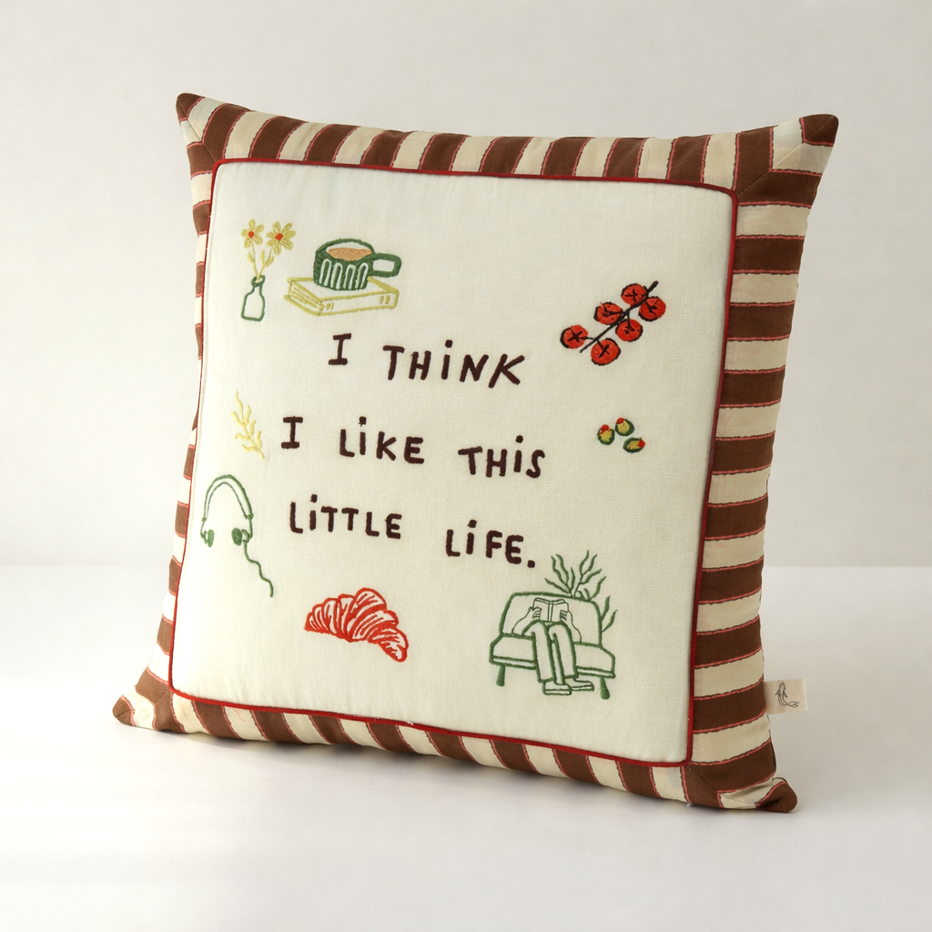 Postcard Embroidered Cushion Cover Decorative Throw Pillow Cover