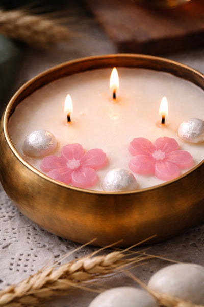 Rose Scented Floral Urli Candle – Elegant Home Fragrance Decor