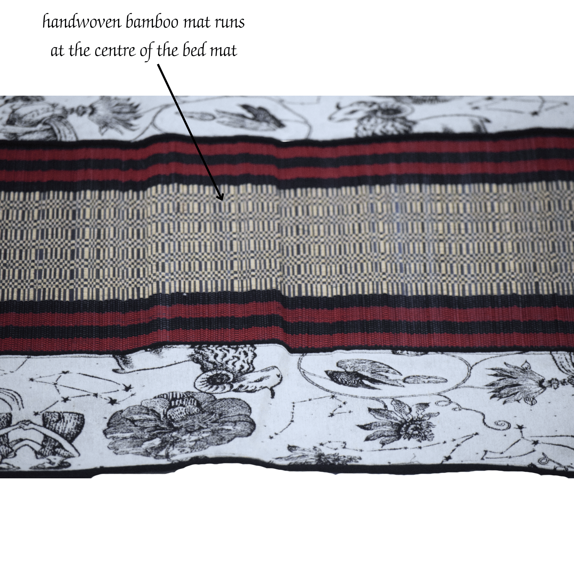 Bamboo Bed Mat Monochrome Jacquard Mystical Weave – Elegant Decor