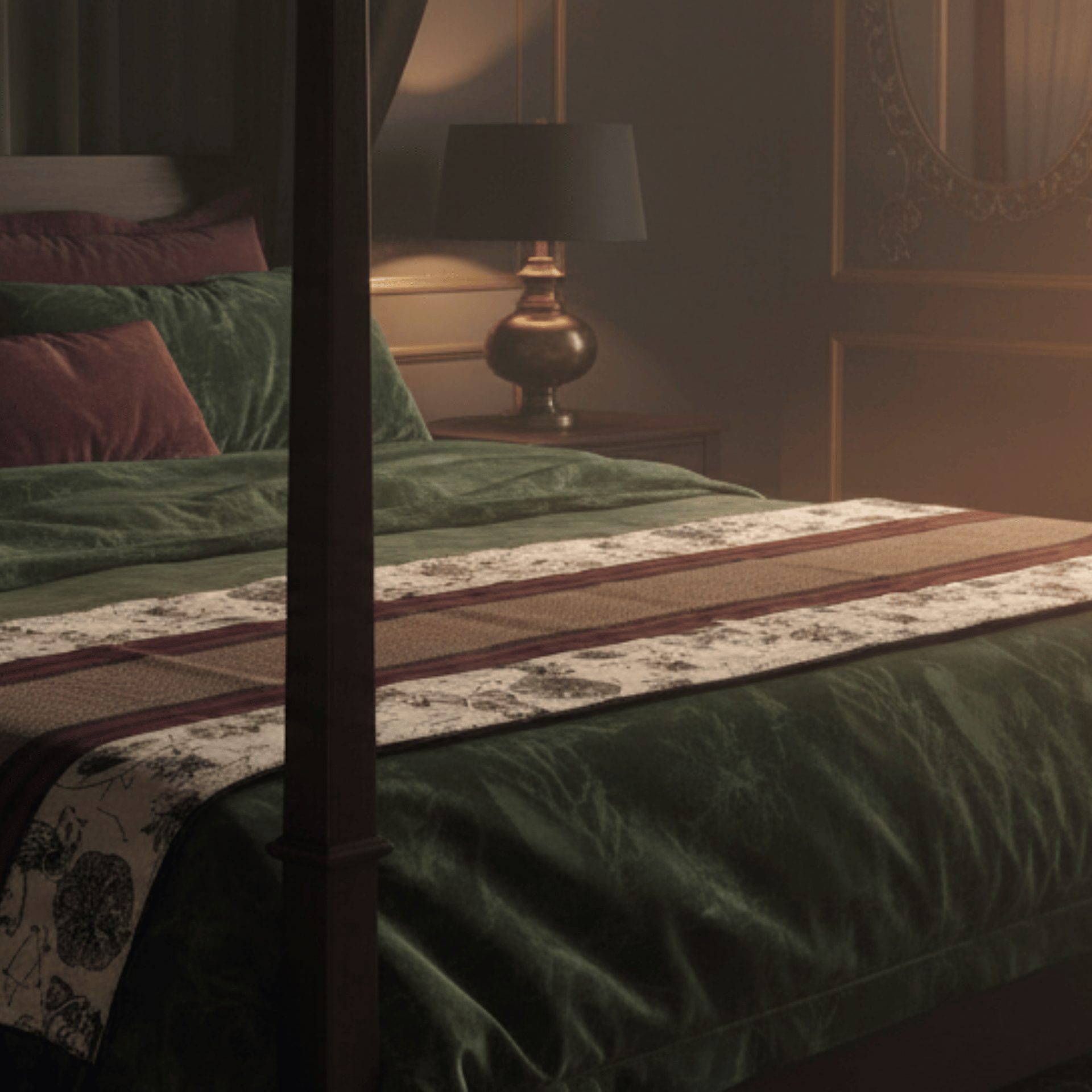 Bamboo Bed Mat Monochrome Jacquard Mystical Weave – Elegant Decor