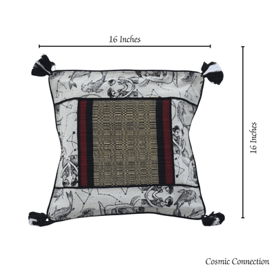 Elegant Bamboo Cushion Cover Monochrome Jacquard with Black