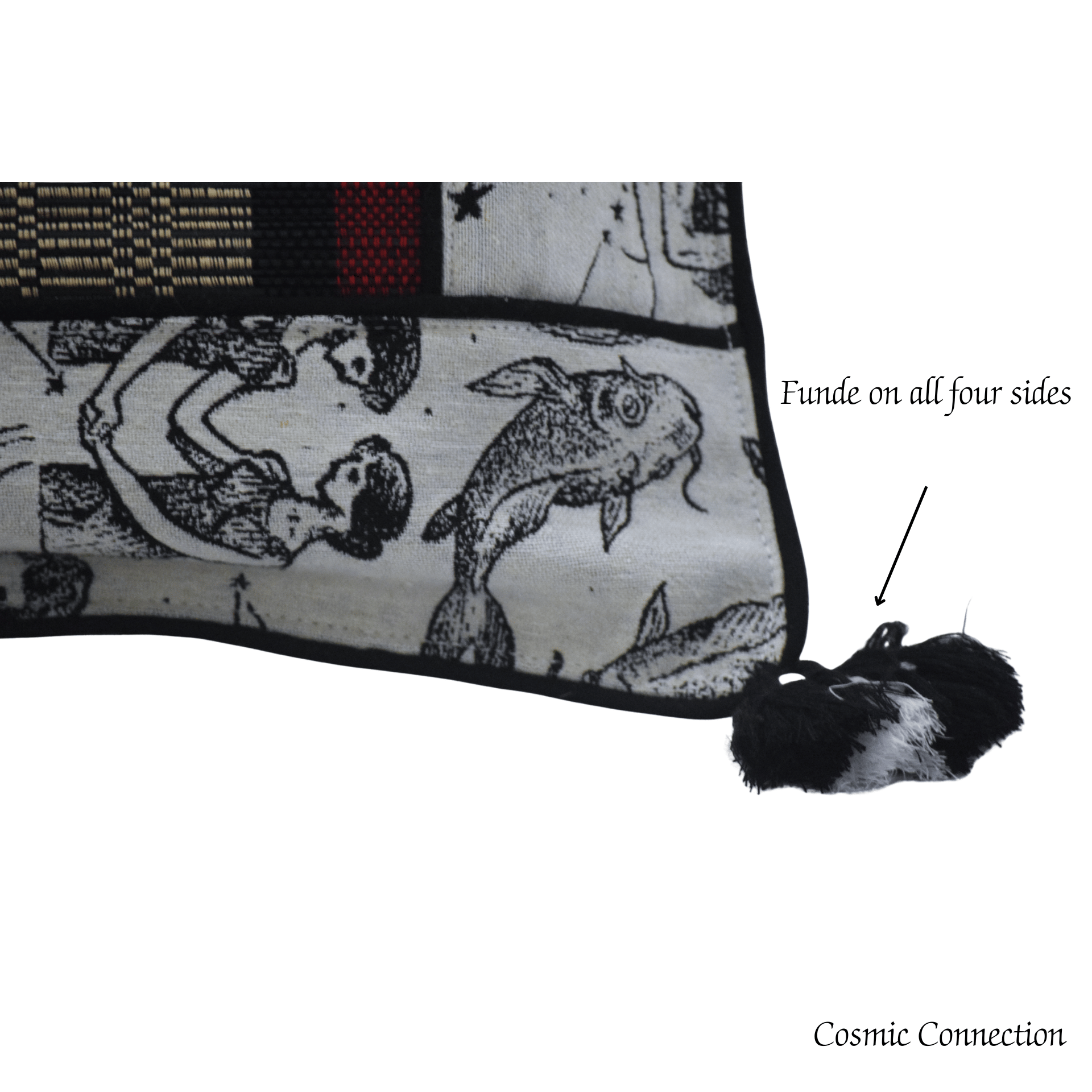 Elegant Bamboo Cushion Cover Monochrome Jacquard with Black