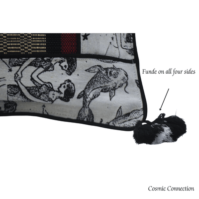 Elegant Bamboo Cushion Cover Monochrome Jacquard with Black