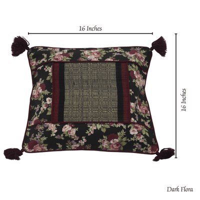 Bamboo Cushion Cover Vintage Floral Canvas – Eco Friendly Decor