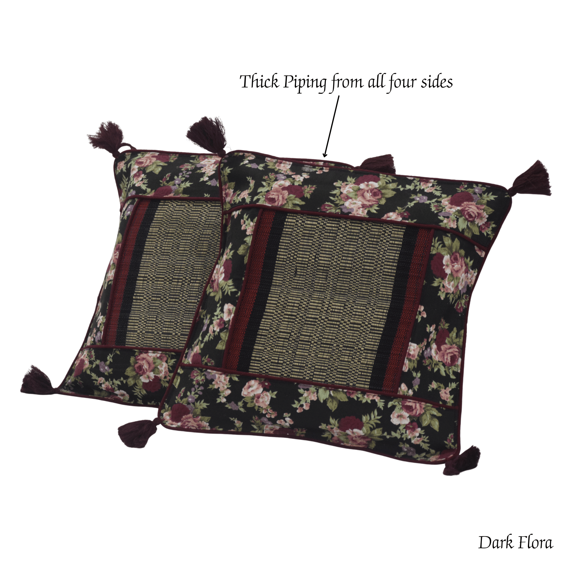 Bamboo Cushion Cover Vintage Floral Canvas – Eco Friendly Decor