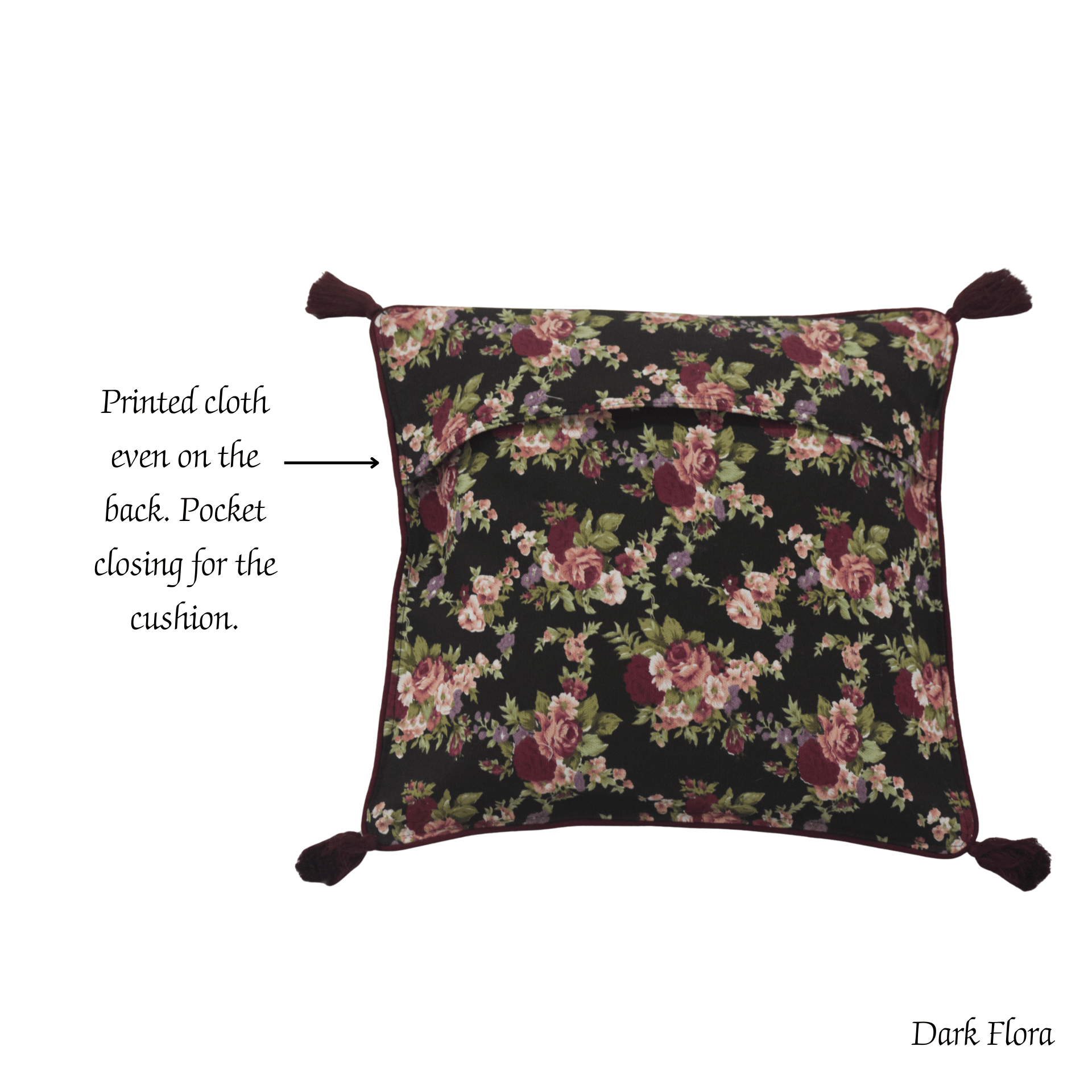 Bamboo Cushion Cover Vintage Floral Canvas – Eco Friendly Decor