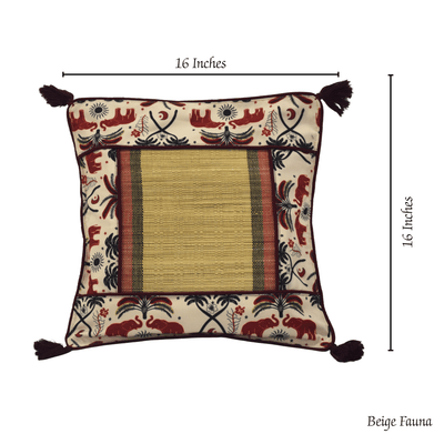 Bamboo Cushion Cover Tribal Elephant Print – Eco Friendly Decor