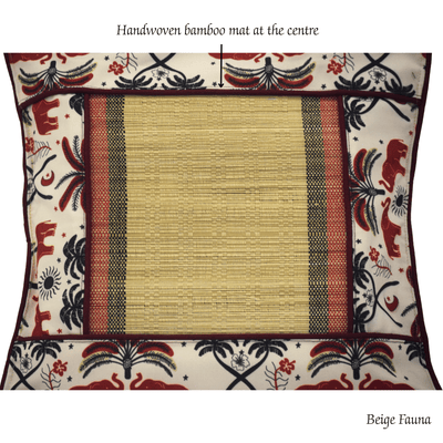 Bamboo Cushion Cover Tribal Elephant Print – Eco Friendly Decor