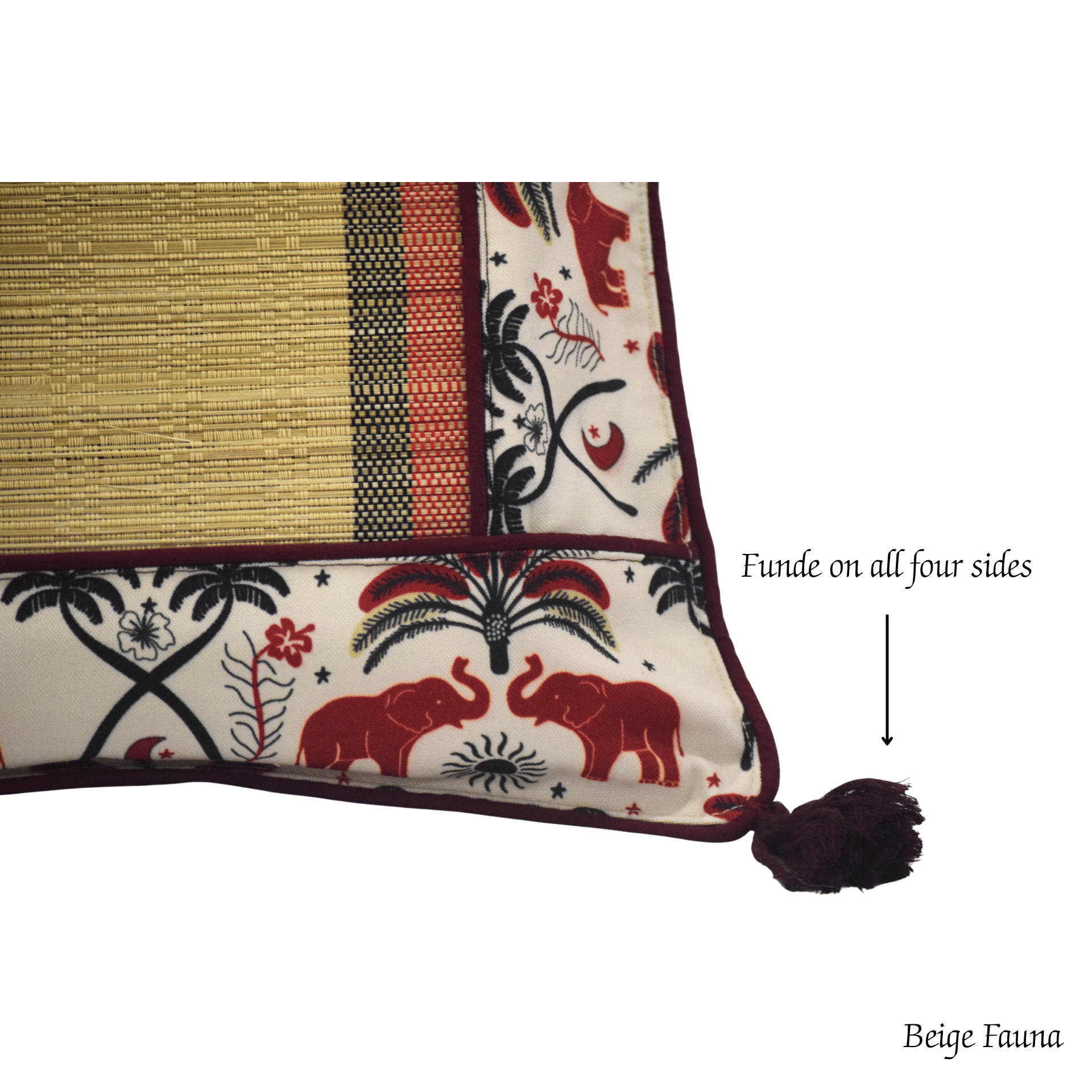 Bamboo Cushion Cover Tribal Elephant Print – Eco Friendly Decor