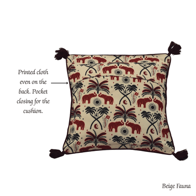 Bamboo Cushion Cover Tribal Elephant Print – Eco Friendly Decor