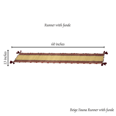 Bamboo Table Runner Elephant Print Canvas Border – Eco Table Decor