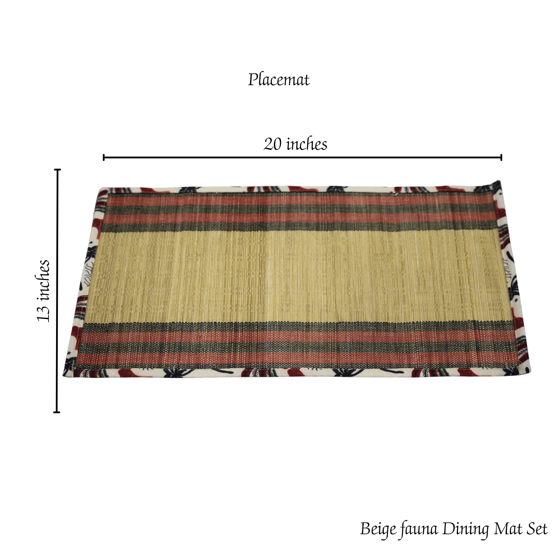 Bamboo Placemats – Elephant Print Canvas Edge
