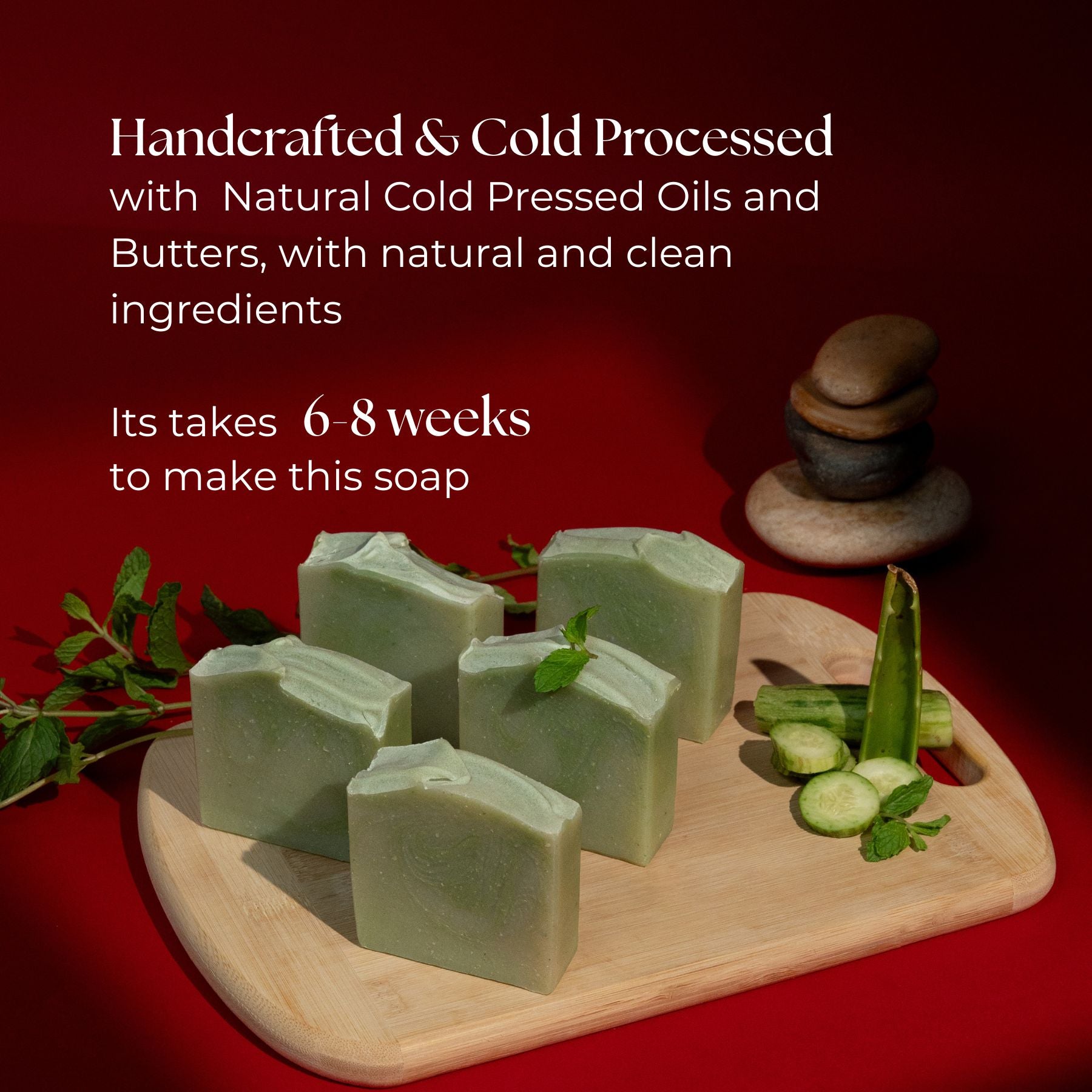Aloe Vera Cucumber Peppermint Handcrafted Cold Processed Soap