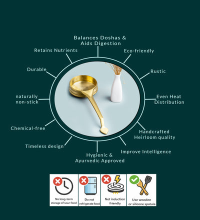 Traditional Bronze/ Kansa Handmade Val Uruli- Big