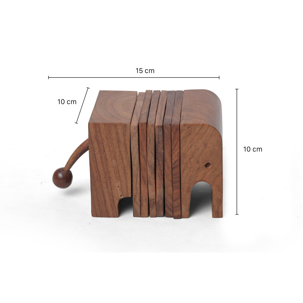 Wooden Elephant Coasters | Eco-Friendly Animal Design Table Coasters