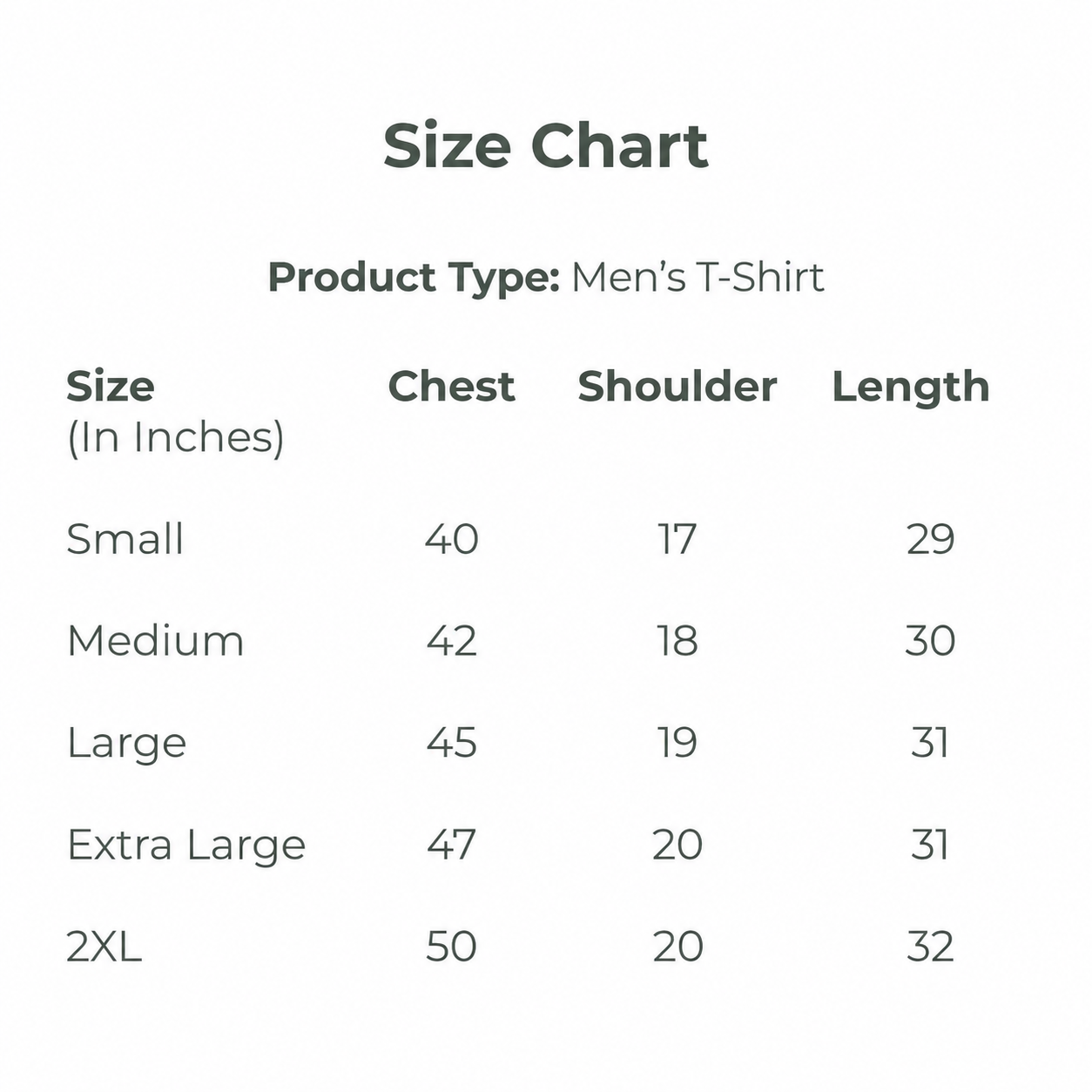 bl:sizechart | Size Chart