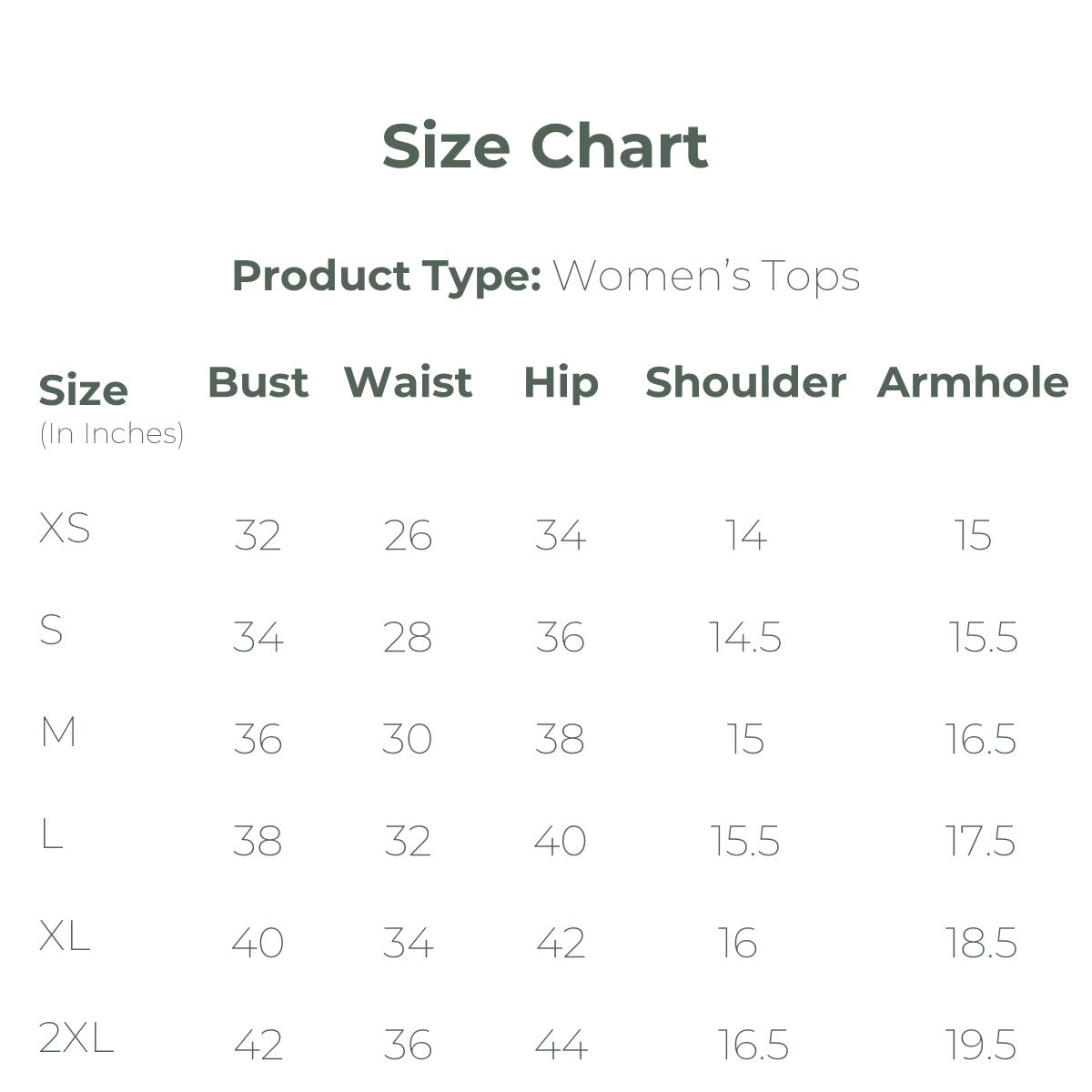 bl:sizechart | Size Chart