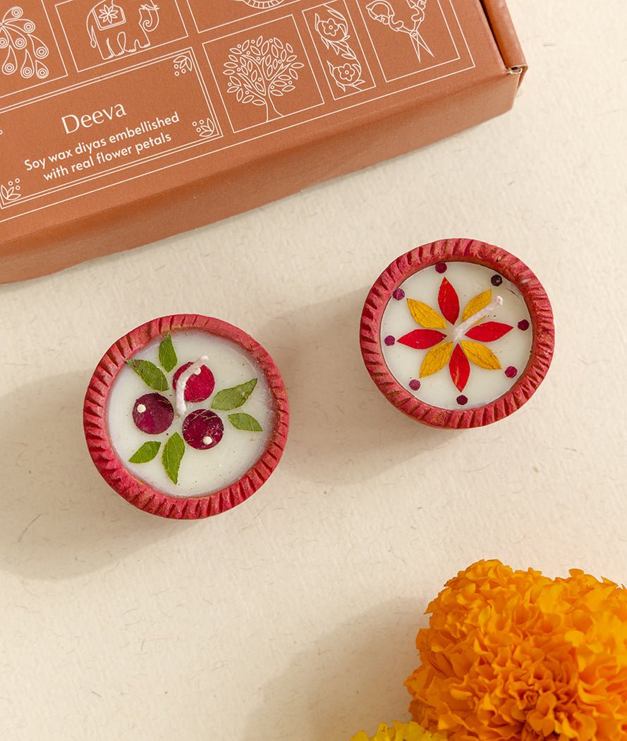 2 Diya Gift Box Pack of 12 | Diwali Festive Gift Box – Candles & Fragrances on Brown Living™. SKU: Gul_Diwali_2026_01. Img 1.