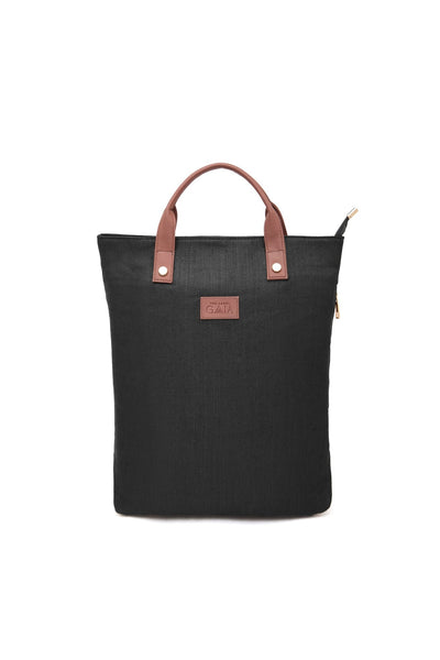 2 in 1 Convertible Hemp Backpack for Travel & Daily Use – Bags on Brown Living™. SKU: GBP01-BLACK. Img 1.