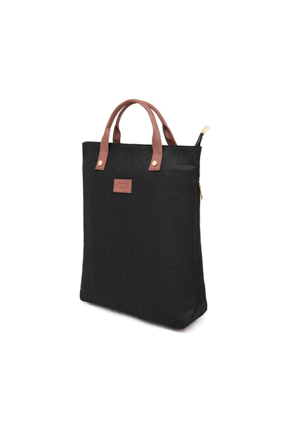2 in 1 Convertible Hemp Backpack for Travel & Daily Use – Bags on Brown Living™. SKU: GBP01-BLACK. Img 2.