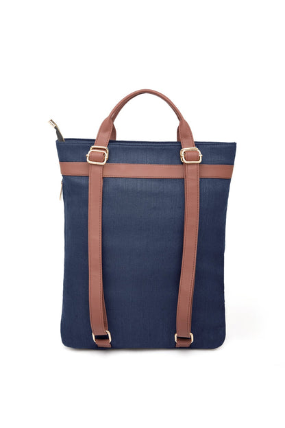 2 in 1 Convertible Hemp Backpack for Travel & Daily Use – Bags on Brown Living™. SKU: GBP01-NAVYBLUE. Img 9.