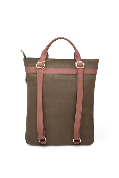 2 in 1 Convertible Hemp Backpack for Travel & Daily Use – Bags on Brown Living™. SKU: GBP01-OLIVE. Img 15.