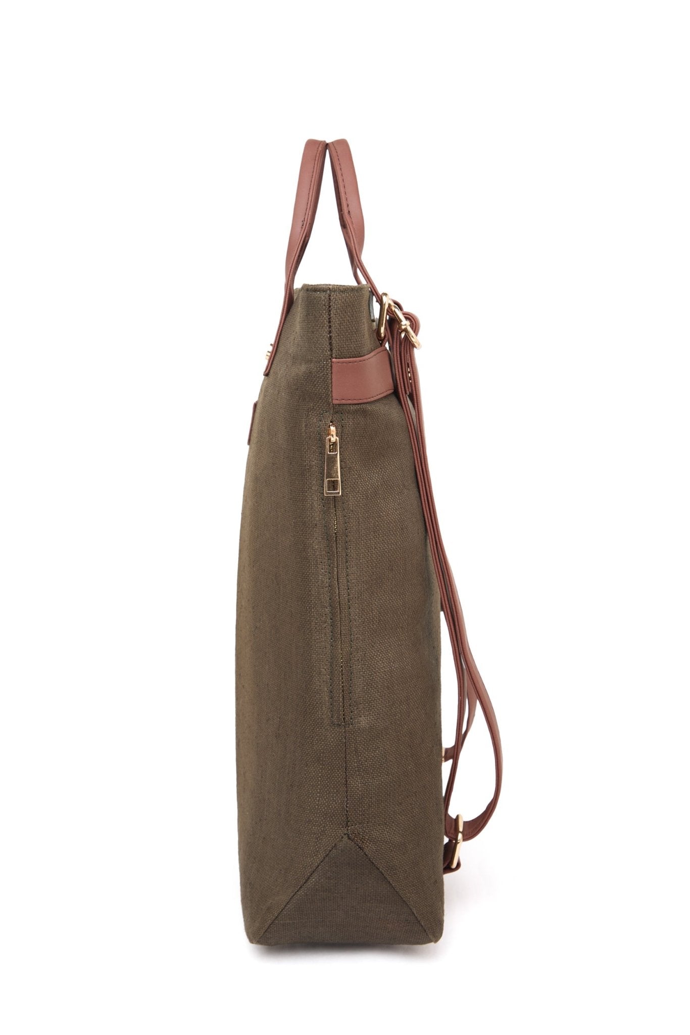 2 in 1 Convertible Hemp Backpack for Travel & Daily Use – Bags on Brown Living™. SKU: GBP01-OLIVE. Img 16.