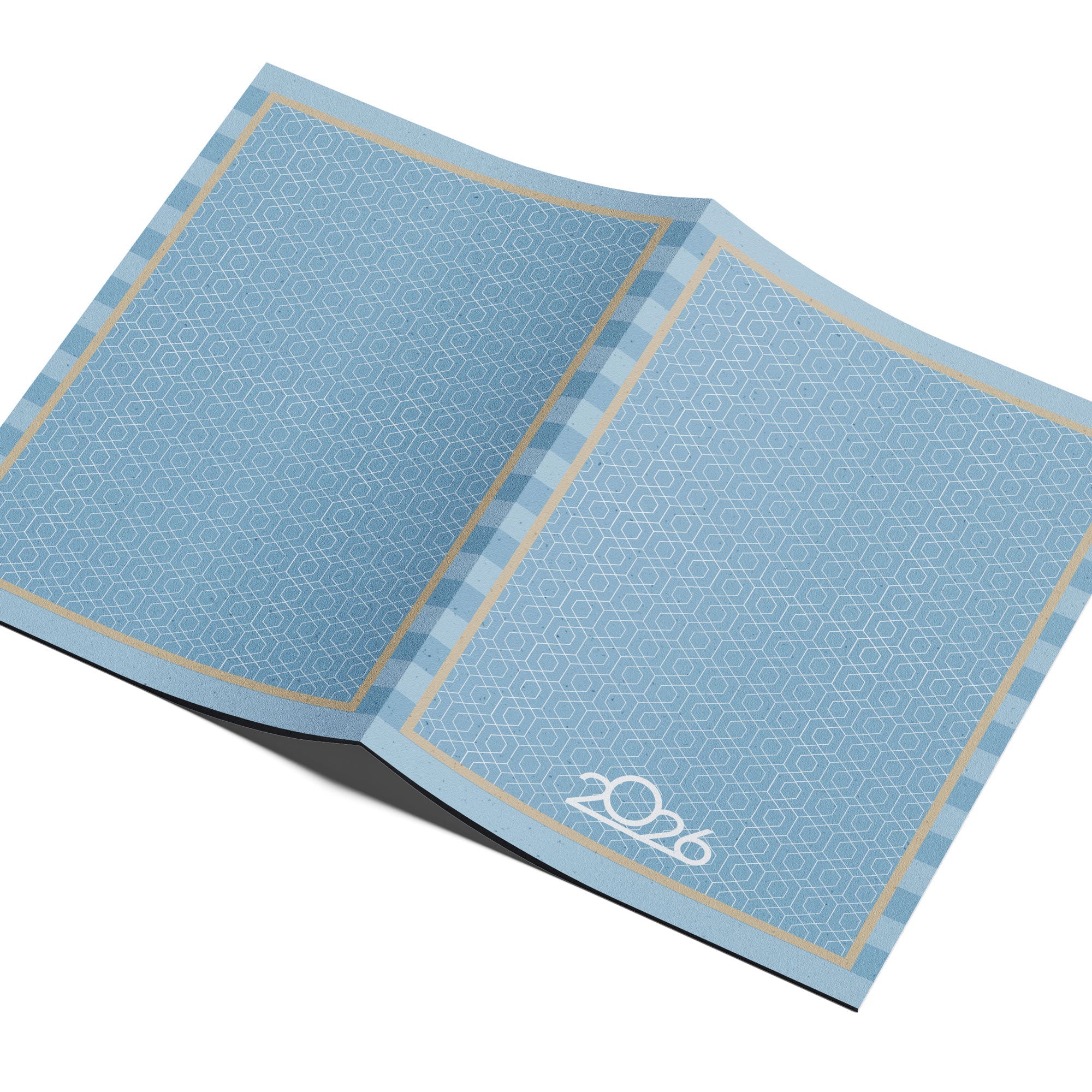 2026 Monthly Planner A4 – Student Desk Notebook | Light Blue Accents – Desk Accessories on Brown Living™. SKU: 07-CA07-Planner2. Img 3.