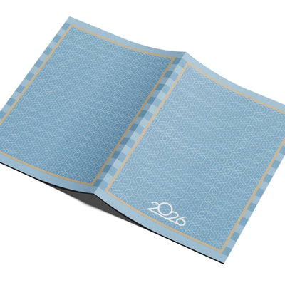 2026 Monthly Planner A4 – Student Desk Notebook | Light Blue Accents – Desk Accessories on Brown Living™. SKU: 07-CA07-Planner2. Img 3.