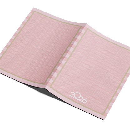 2026 Monthly Planner A4 – Student Desk Notebook | Light Peach Pink – Desk Accessories on Brown Living™. SKU: 07-CA07-Planner4. Img 3.