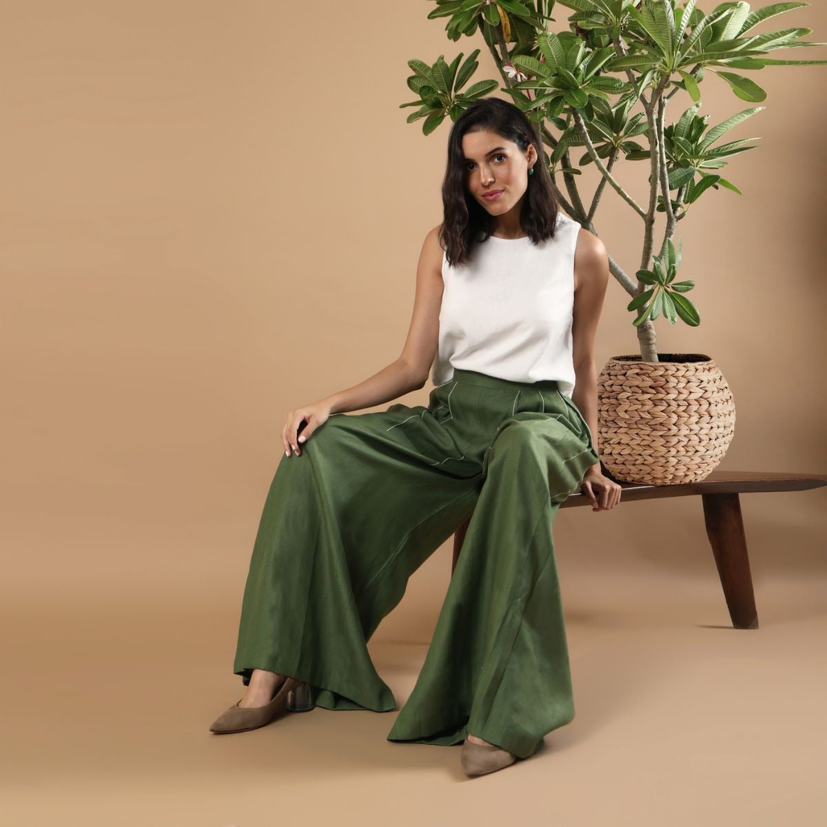 Aspen | Hemp Pants | Olive Green