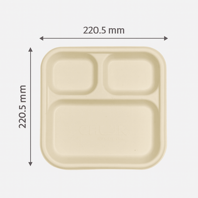 3 Compartment Disposable Chombo Meal Tray – Trays & Platters on Brown Living™. SKU: CLEC-73. Img 6.
