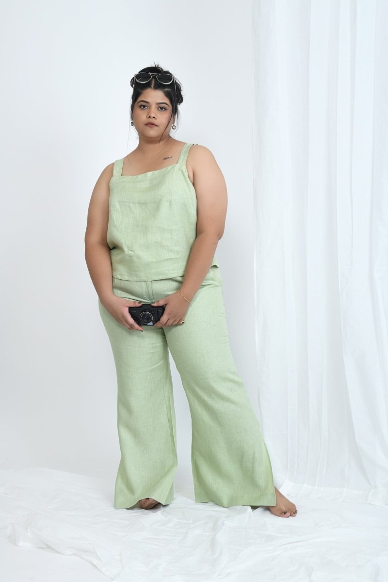 3 in 1 Hemp Top With Detachable Sleeves for Versatile Styling – Womens Shirt by Pravaah India available on Brown Living™. Xs Pistachio. SKU: PRA24CL7GXS. Img 2.