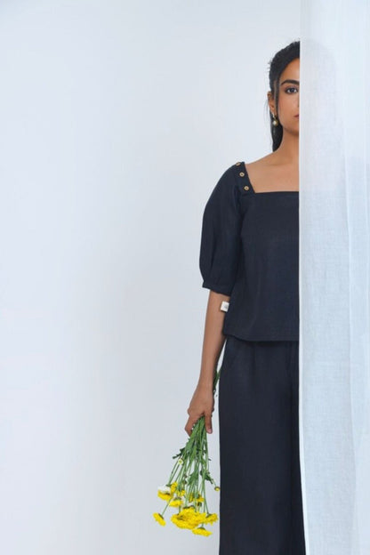 3 in 1 Hemp Top With Detachable Sleeves for Versatile Styling – Womens Shirt by Pravaah India available on Brown Living™. Xs Truffle Black. SKU: PRA24CL7BXS. Img 7.