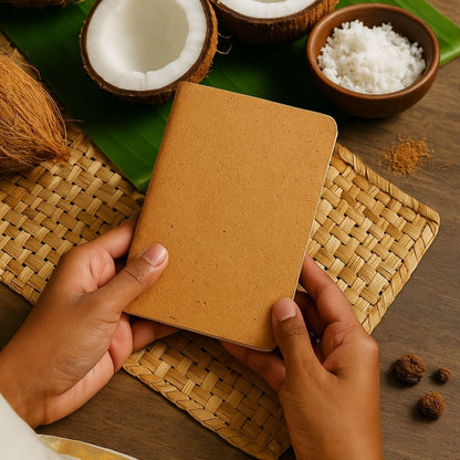 3 Pack - Coconut Husk Cover A6 Pocket Mini Journal Book – Notebooks & Notepads by The Urban Nordic available on Brown Living™. . SKU: BRCTSBFSCRD - A6 - 3. Img 1.